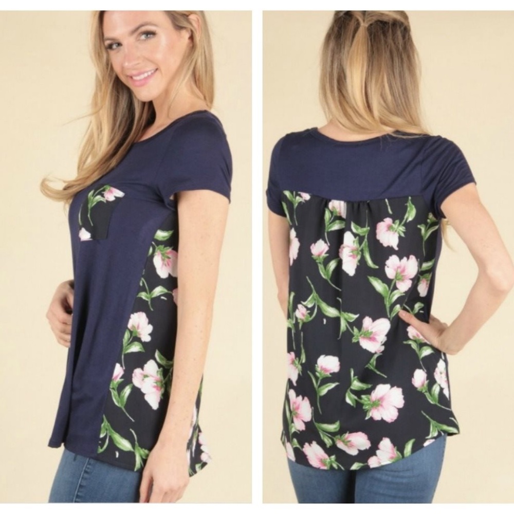 Comfy Top with Floral Back